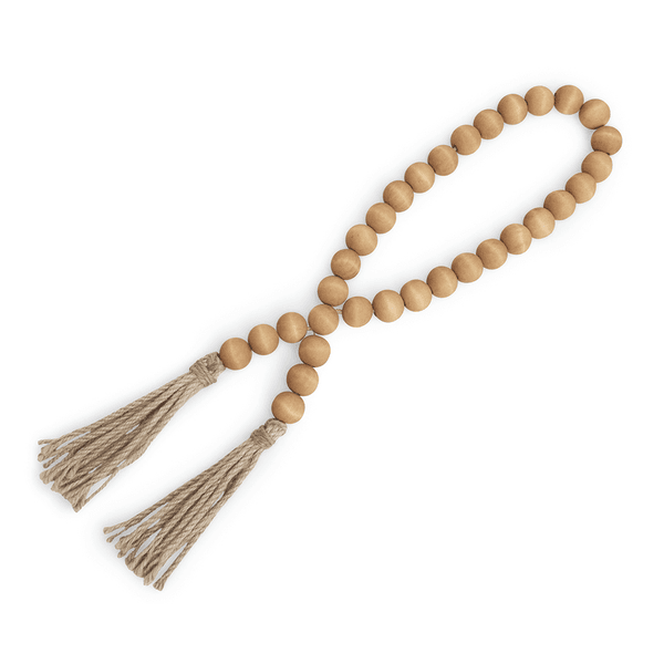 Colar De Mesa Decorativo Em Madeira E Juta 52cm Mart Bege