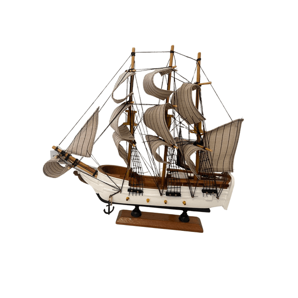 Enfeite Barco Madeira Decoração Casa Praia 32cm