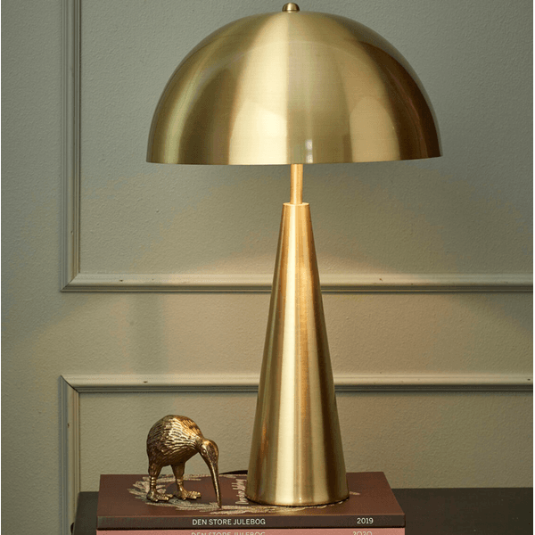 Abajur Em Metal Dourado Decoração Moderno Bivolt 52cm