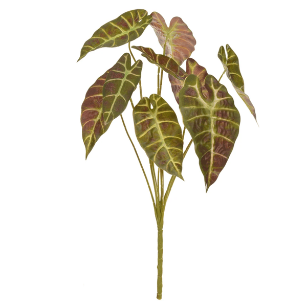 Galho Folhagem Artificial P Decoração Alocasia Real Toque Verde Outono