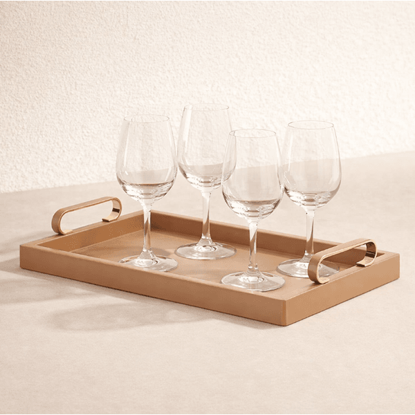 Bandeja Mdf Revestida Em Courino M Nude 40cm Mart