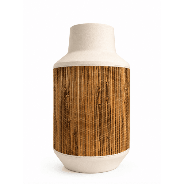 Vaso Decorativo Metal Off Com Palha P 18cm Entrecasa