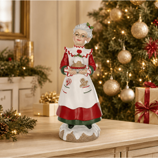 Enfeite Mamãe Noel Cozinheira Confeiteira 30cm Cozinha Noel