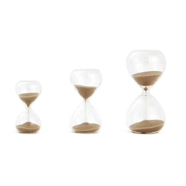 Kit 3 Mini Ampulhetas Decorativas Bege 3/5/7 minutos 