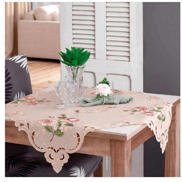 Caminho De Mesa Floral Rendado 85x85 Berlim