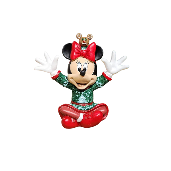 Minnie Resina Feliz Vermelho E Verde Ursinho Natal Cromus