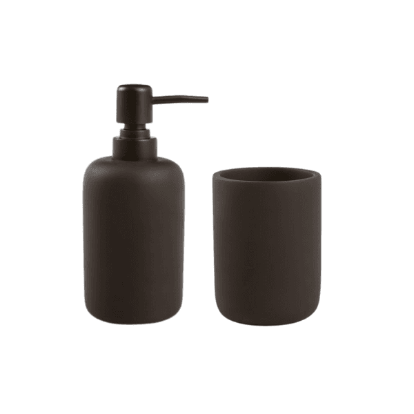 Kit Lavabo Em Cimento Preto 2 Peças Mart