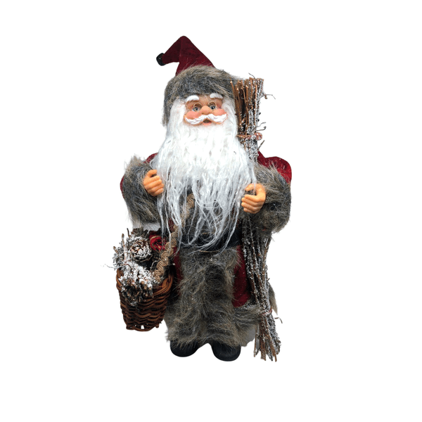 Papai Noel em Pé Lenhador com Cesta 30cm