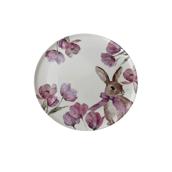 Prato Raso Colorido Melamina Páscoa Coelho Mesa Posta