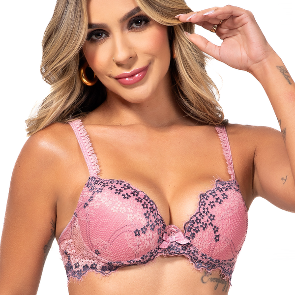 Conjunto Push Up, calcinha fio.