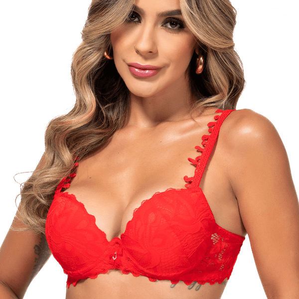 Conjunto Push Up, calcinha fio.