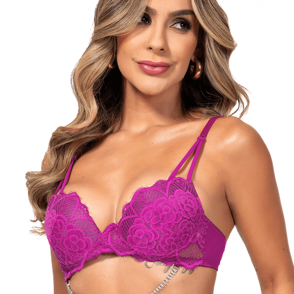 Conjunto Push Up, calcinha fio.