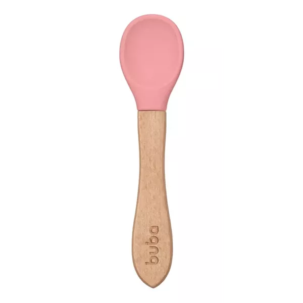 Colher De Silicone Bebê Introdução Alimentar Macia Buba Rosa