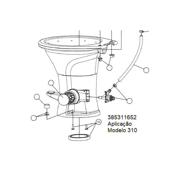 Borracha instalação fixação modelo 300 e 310