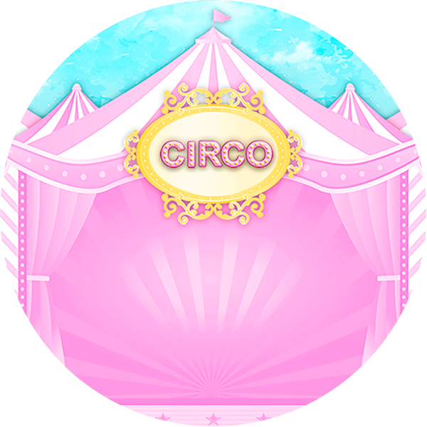 Painel Redondo 1,50 x 1,50 Circo Rosa