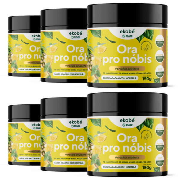 Kit 6 Ora Pro Nóbis - Abacaxi com Hortelã - Proteína Natural - Natural Powder