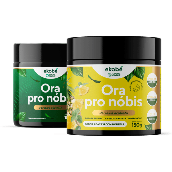 Kit 2 Ora Pro Nóbis - Natural e Abacaxi com Hortelã - Proteína Natural - Natural Powder
