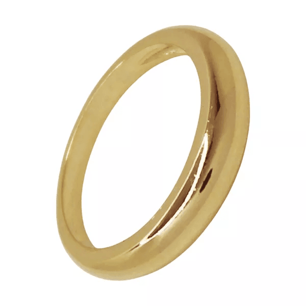 Anel Sinete Abaulado Banhado a Ouro 18k
