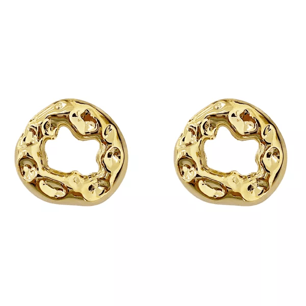 Brinco Vazado Organic Banhado a Ouro 18k