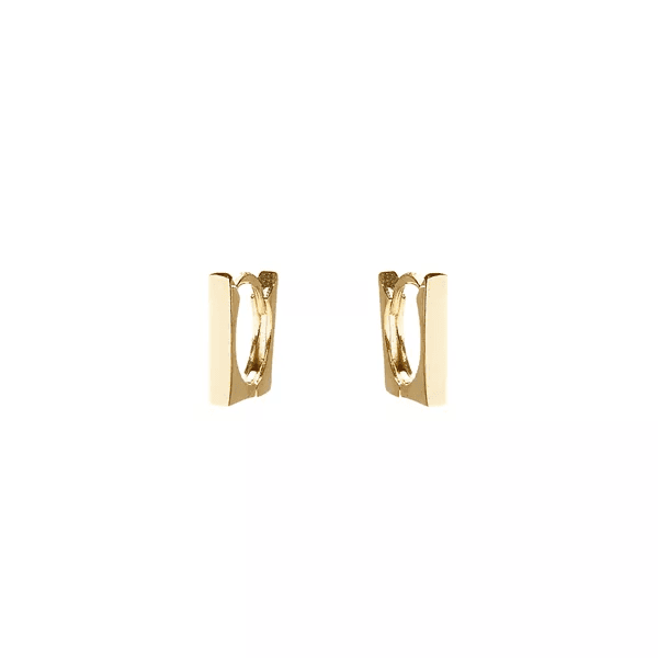 Brinco Argolinha Quadrada P 1cm Banhado a Ouro 18k