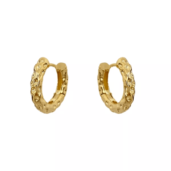 Brinco Argolinha Organic II 1,6cm Banhado a Ouro 18k