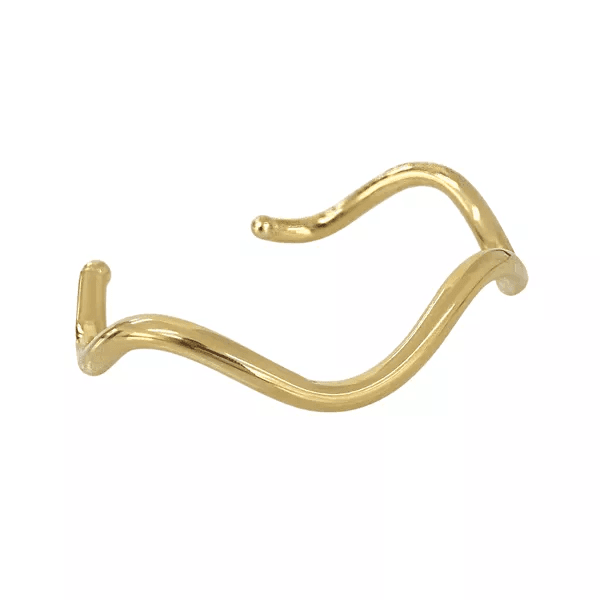 Bracelete Ondulado Liso Banhado a Ouro 18k