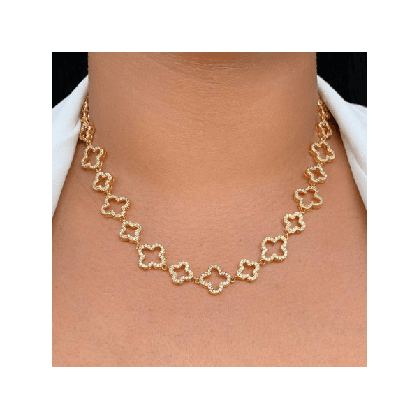Chocker de trevo toda cravejada 