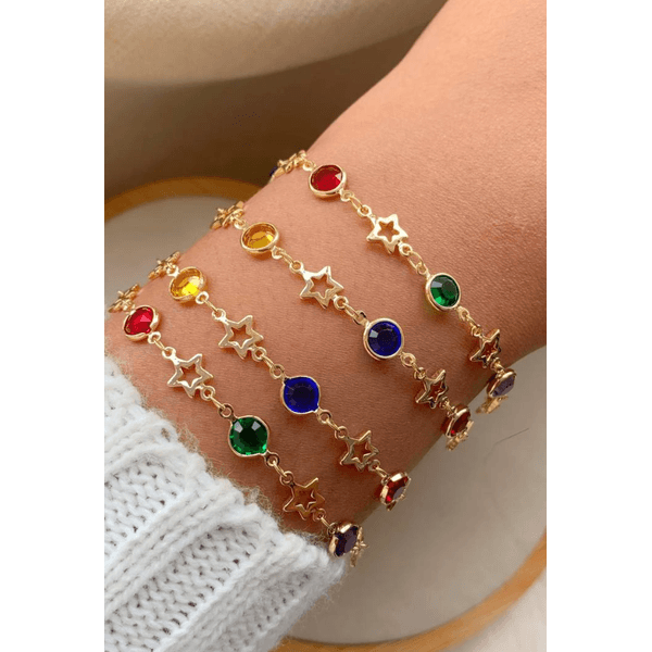 Pulseira colorida com estrela (unitario)
