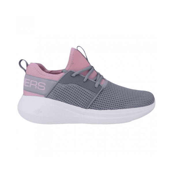 Tênis Skechers Go Run Fast Valor Cinza/Rosa-Claro Feminino