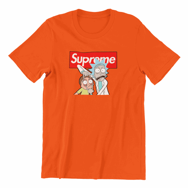 Camiseta T shirt Supreme Rick And Morty Laranja Genuine Grit
