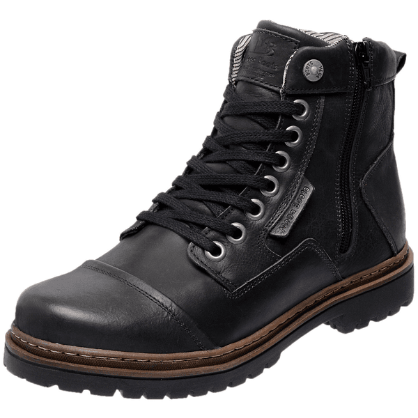 Bota Coturno em Couro Mega Boots 6017 Preto