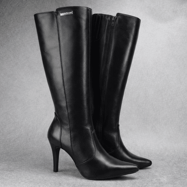 Bota Feminina Bico Fino Couro Legitimo