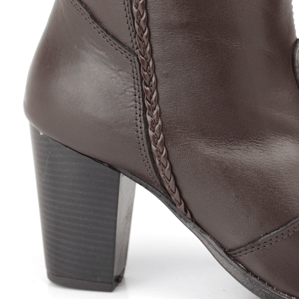 Bota Feminina Couro Legítimo Modelo Cano Longo Salto Bloco