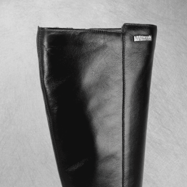 Bota Feminina Em Couro Legítimo Cano Longo Salto Bloco