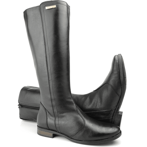 Bota Feminina Montaria Couro Legítimo Salto Baixo