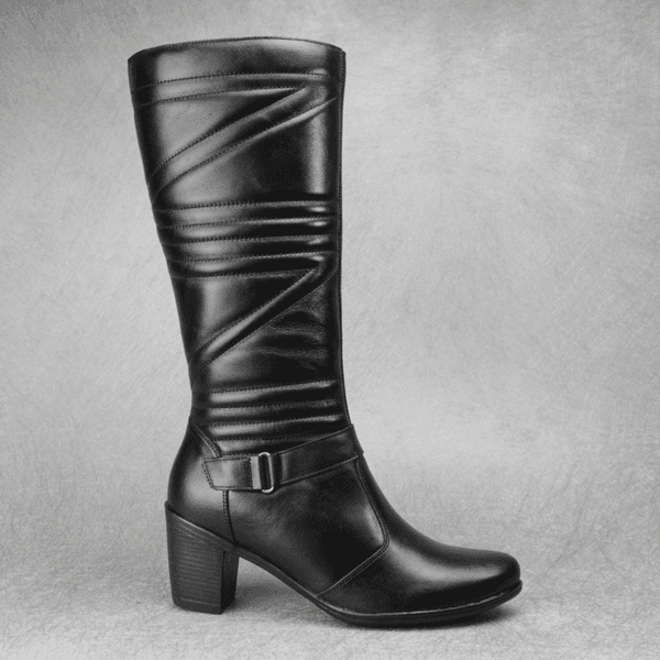 Bota Feminina Cano Alto Couro Legitimo Salto Alto
