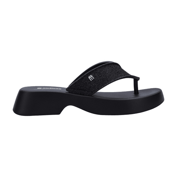 Melissa Chinelo Flatform M Lover Glitter - Preto Glitter 
