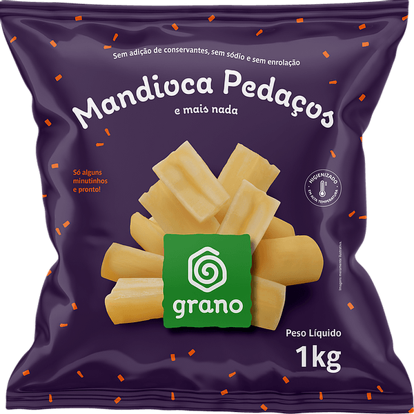 MANDIOCA EM PEDAÇOS CONGELADA GRANO 1KG 