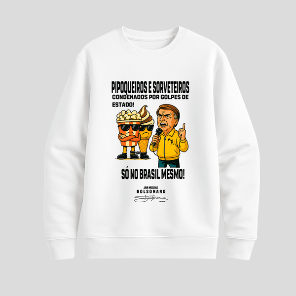 Moletom Parabello Pipoqueiros e Sorveteiros Branco