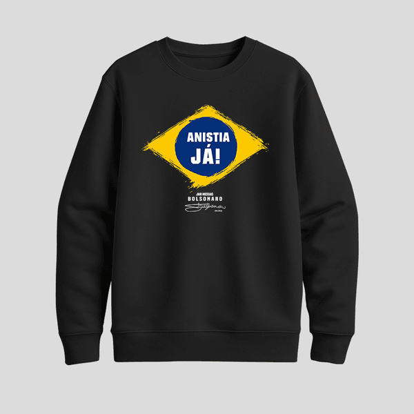 Moletom Parabello Anistia Já Preto