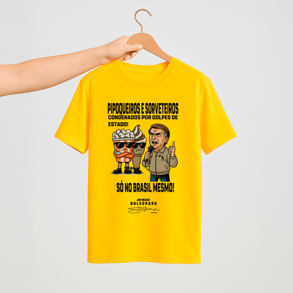 Camiseta Parabello Pipoqueiros e Sorveteiros Amarela
