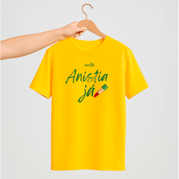 Camiseta Parabello Batom Anistia Já Amarela