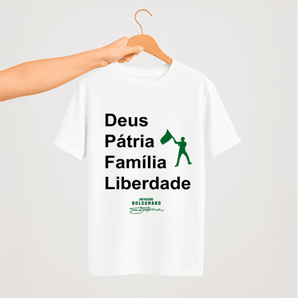 Camiseta Parabello Deus Pátria Família Liberdade Branca