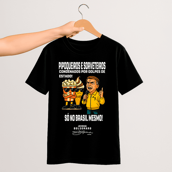 Camiseta Parabello Pipoqueiros e Sorveteiros Preta