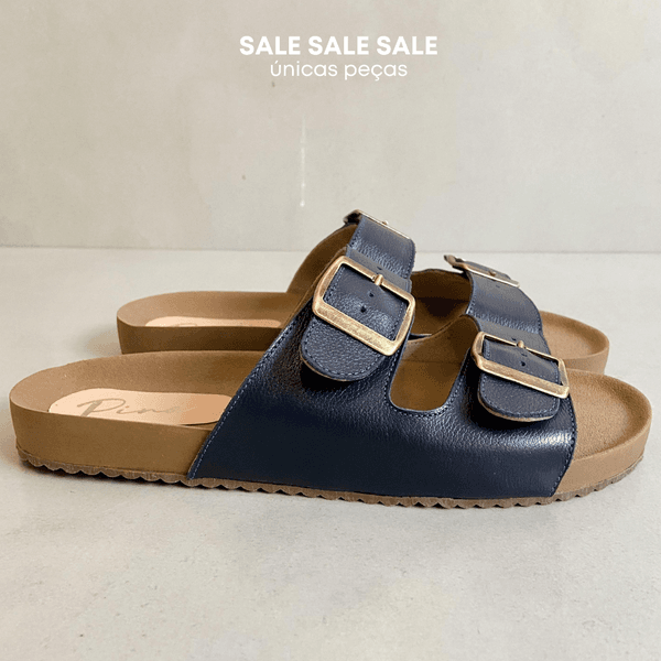 Sandália Papete Azul Marinho