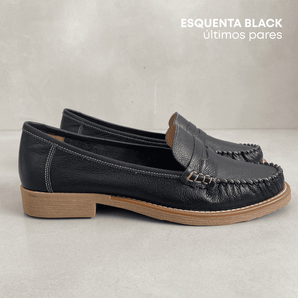 Mocassim Paula Couro Preto