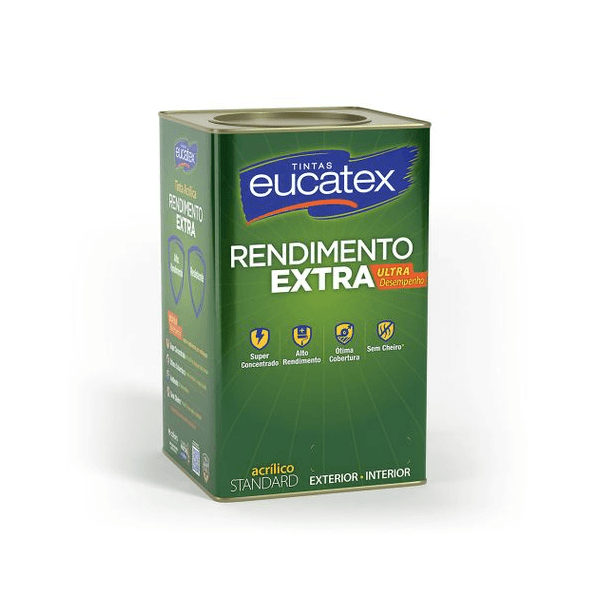 Tinta Eucatex Rendimento Extra Acrílico Standard - 18L (Cores)