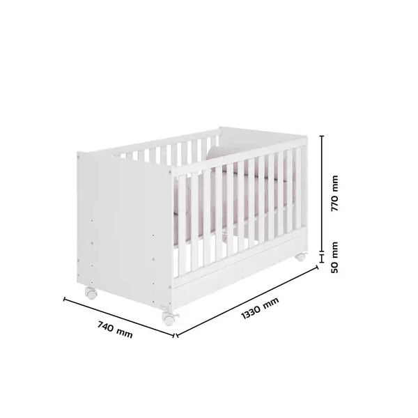 BERÇO MINI CAMA DOCE SONHO 1344 BCO/BCO QMOVI