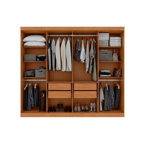 GUARDA ROUPA 8 PORTAS ANDARA SOFT C/PES PVC AMENDOA CLEAN/OFF WHITE LOPAS 