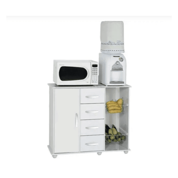 FRUTEIRA CAMILA 1 PORTA 4 GAVETAS BRANCO LUXO PRIMUS